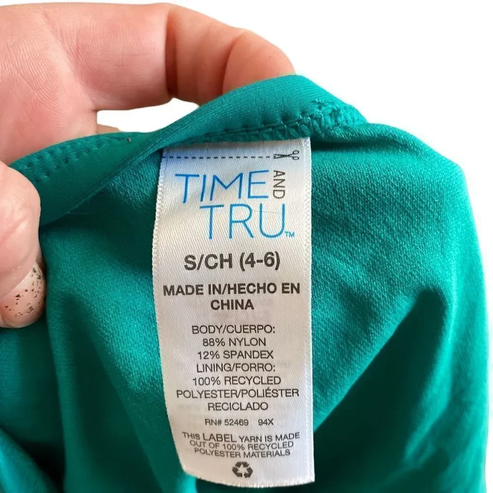 Time & Tru Tankini Bikini Set Hunter Green Size Small